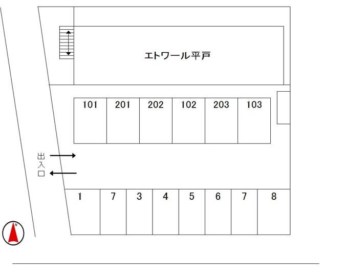 すえひろパーク平戸（エトワール平戸 駐車場）の駐車配置図