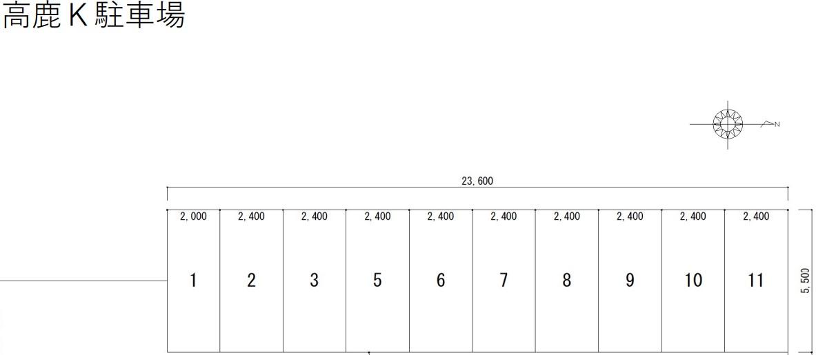 月極駐車場Kの駐車配置図