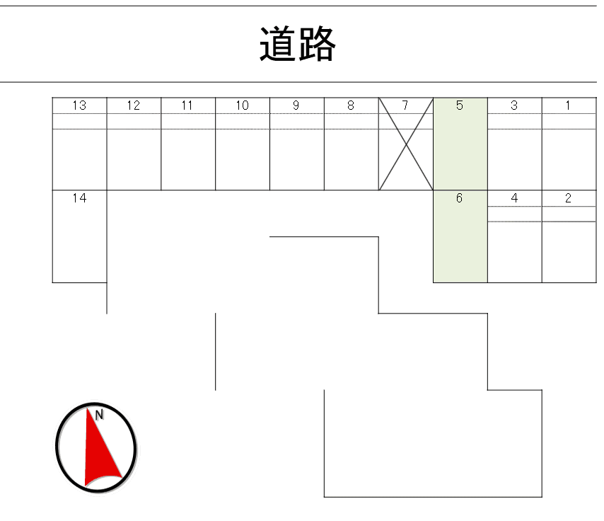 ウイング七夕の駐車配置図
