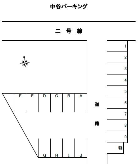 中谷パーキングの駐車配置図