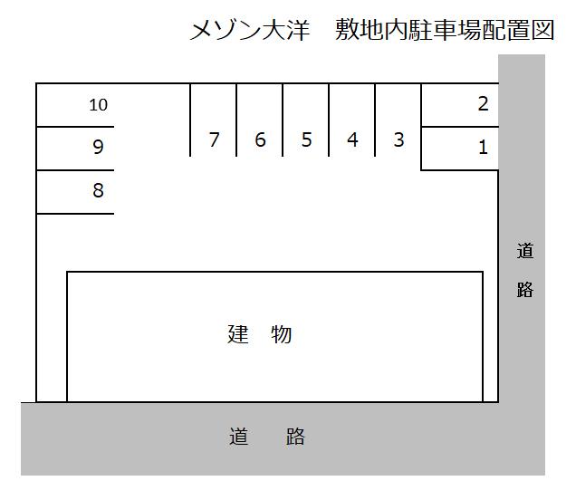 メゾン大洋　敷地内駐車場の駐車配置図