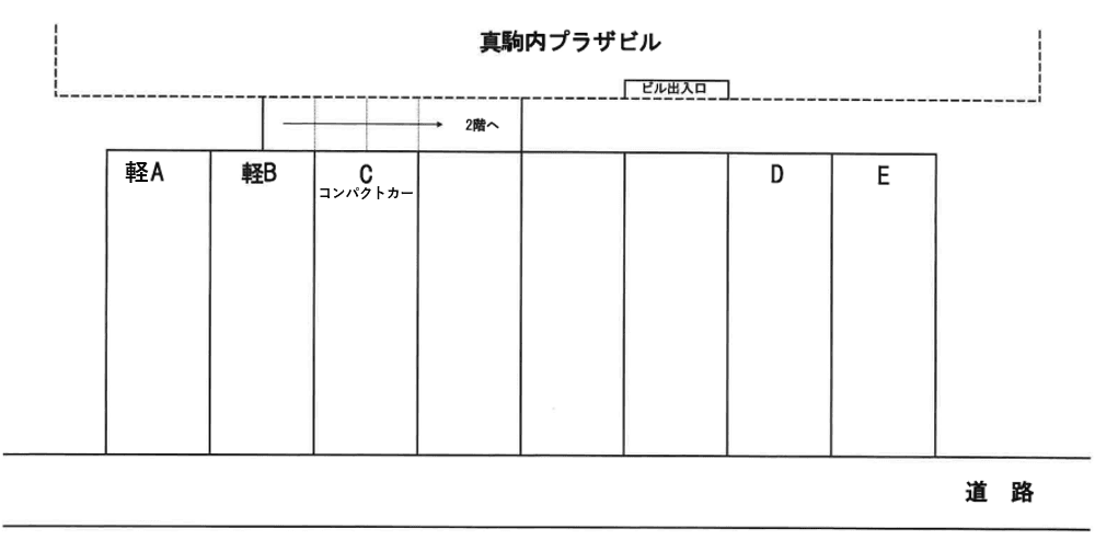 真駒内プラザパーキング駐車場の駐車配置図