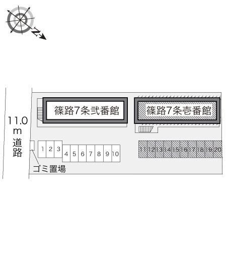 篠路７条壱番館(18067)の駐車配置図