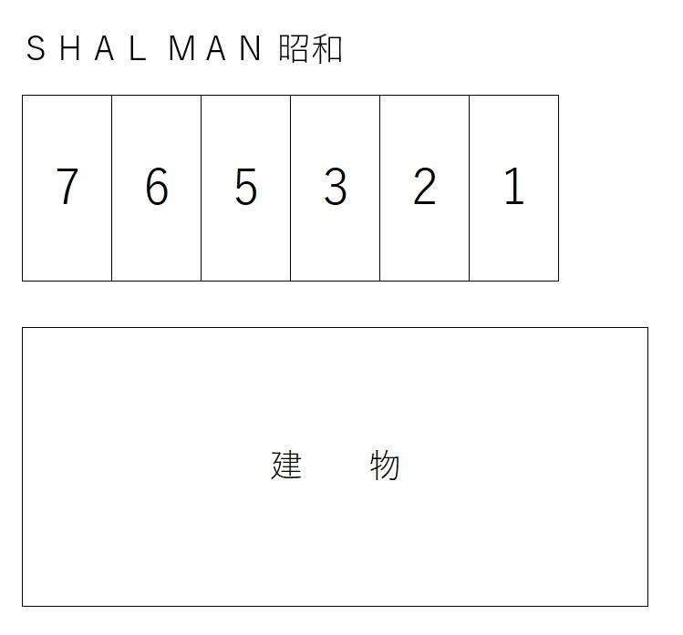 ＳＨＡＬ ＭＡＮ 昭和の駐車配置図