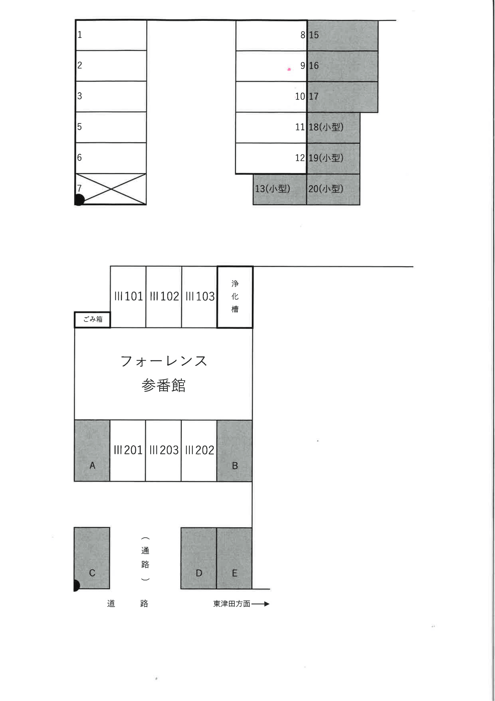 西代駐車場（古志原）の駐車配置図