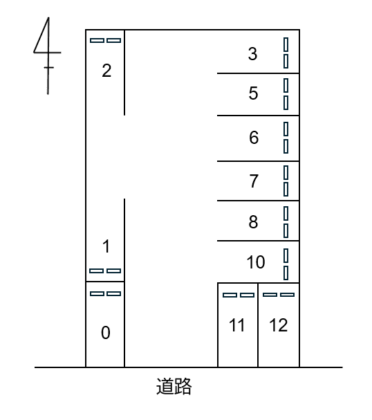 040中島新町３丁目の駐車配置図