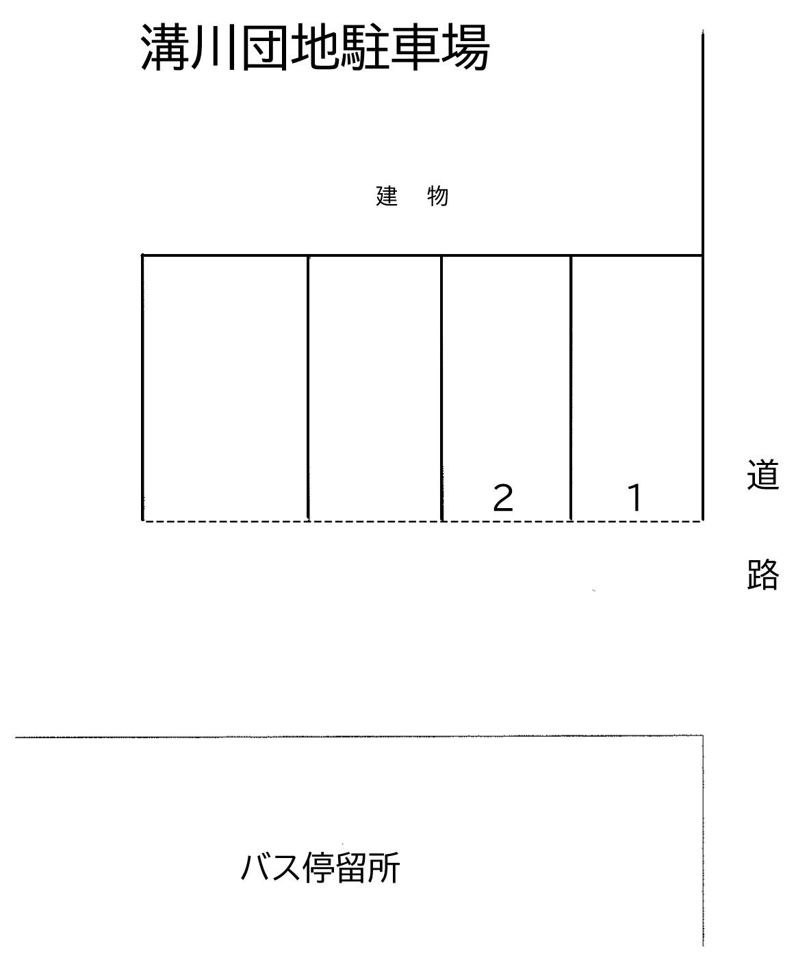 溝川団地駐車場の駐車配置図