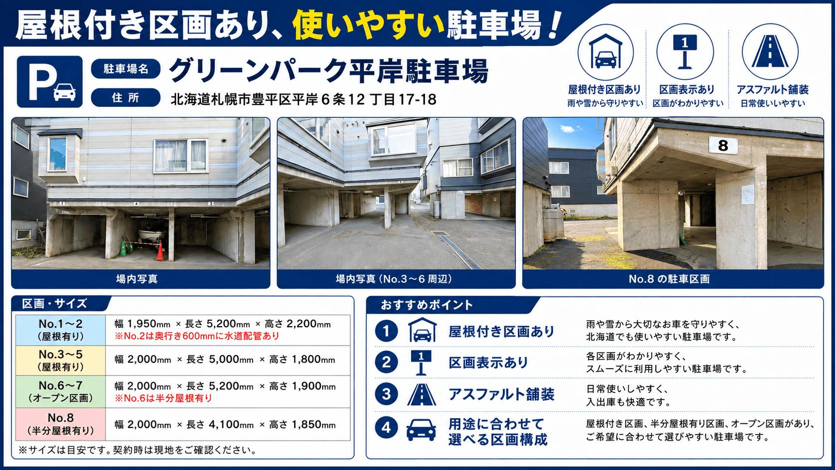 グリーンパーク平岸駐車場の外観・駐車場イメージ1枚目