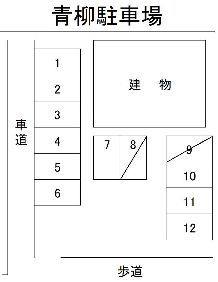 青柳駐車場の駐車配置図