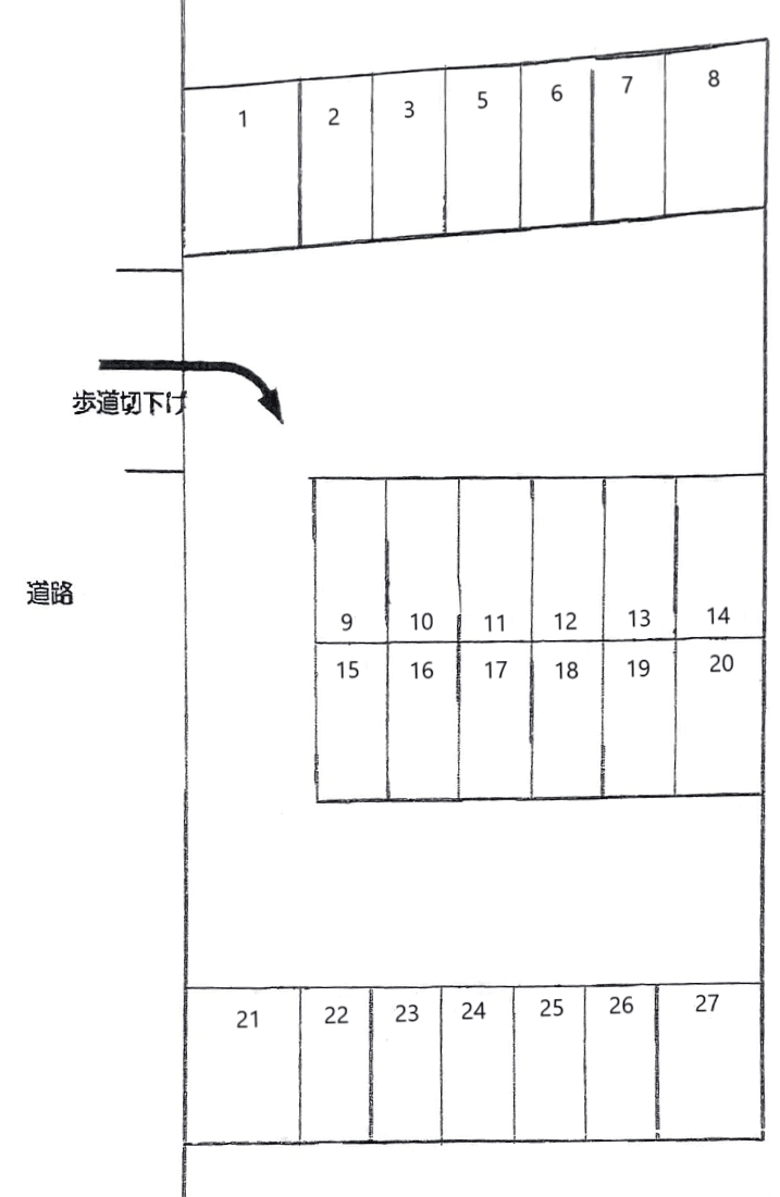 東本町51-19駐車場の駐車配置図