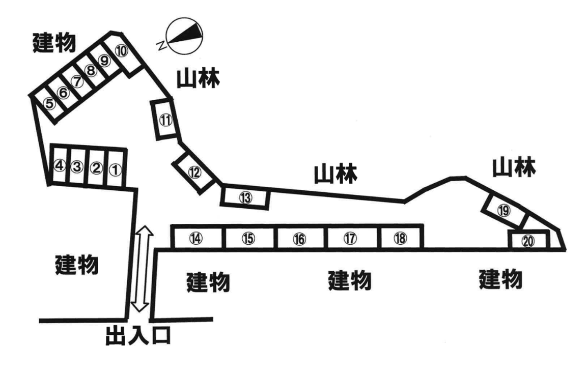 桃山台パーキングの駐車配置図