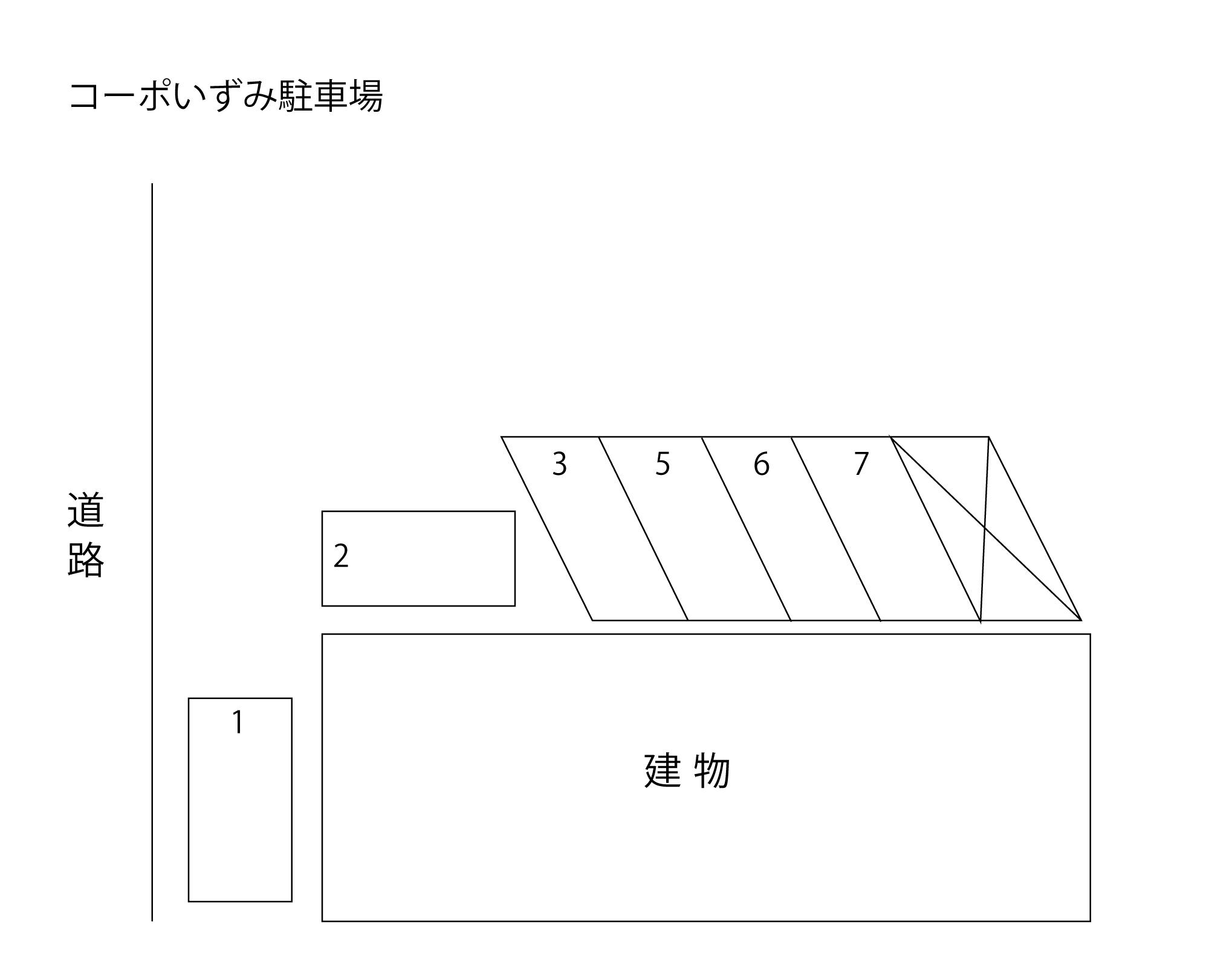 コーポいずみ駐車場の駐車配置図