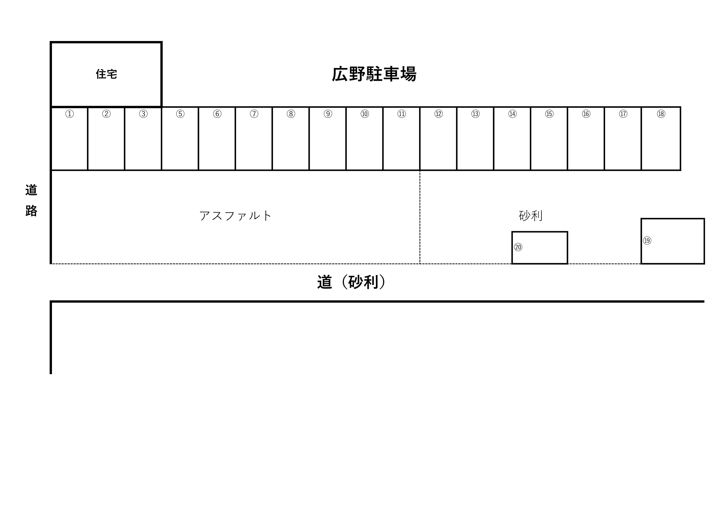 広野駐車場の駐車配置図