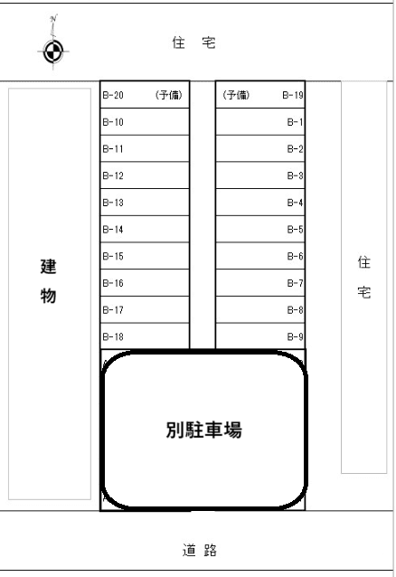 鴨志田駐車場の駐車配置図