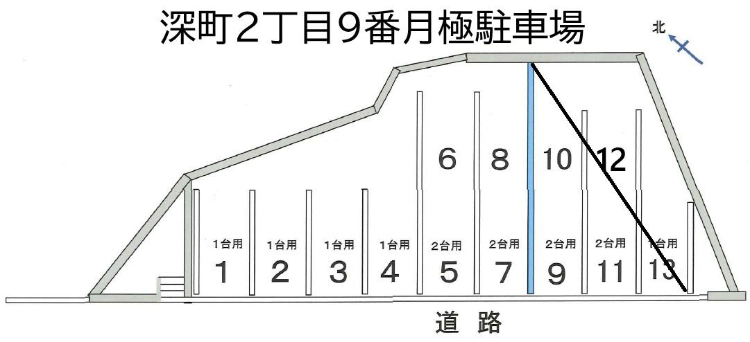 深町2丁目河崎駐車場の駐車配置図