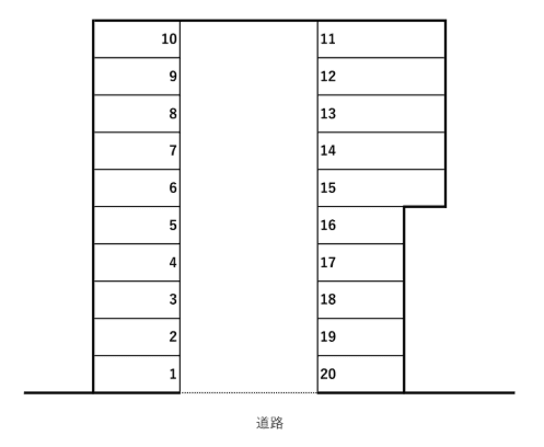 常盤駐車場の駐車配置図