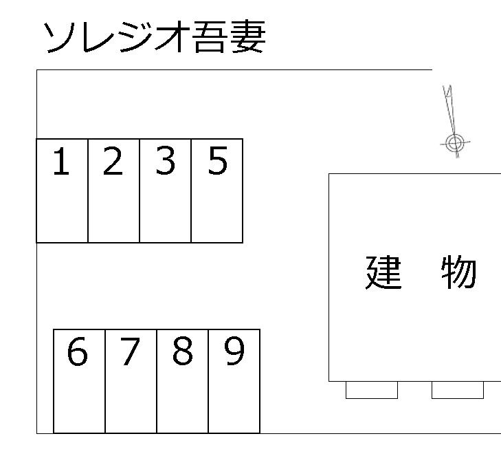 ソレジオ吾妻の駐車配置図