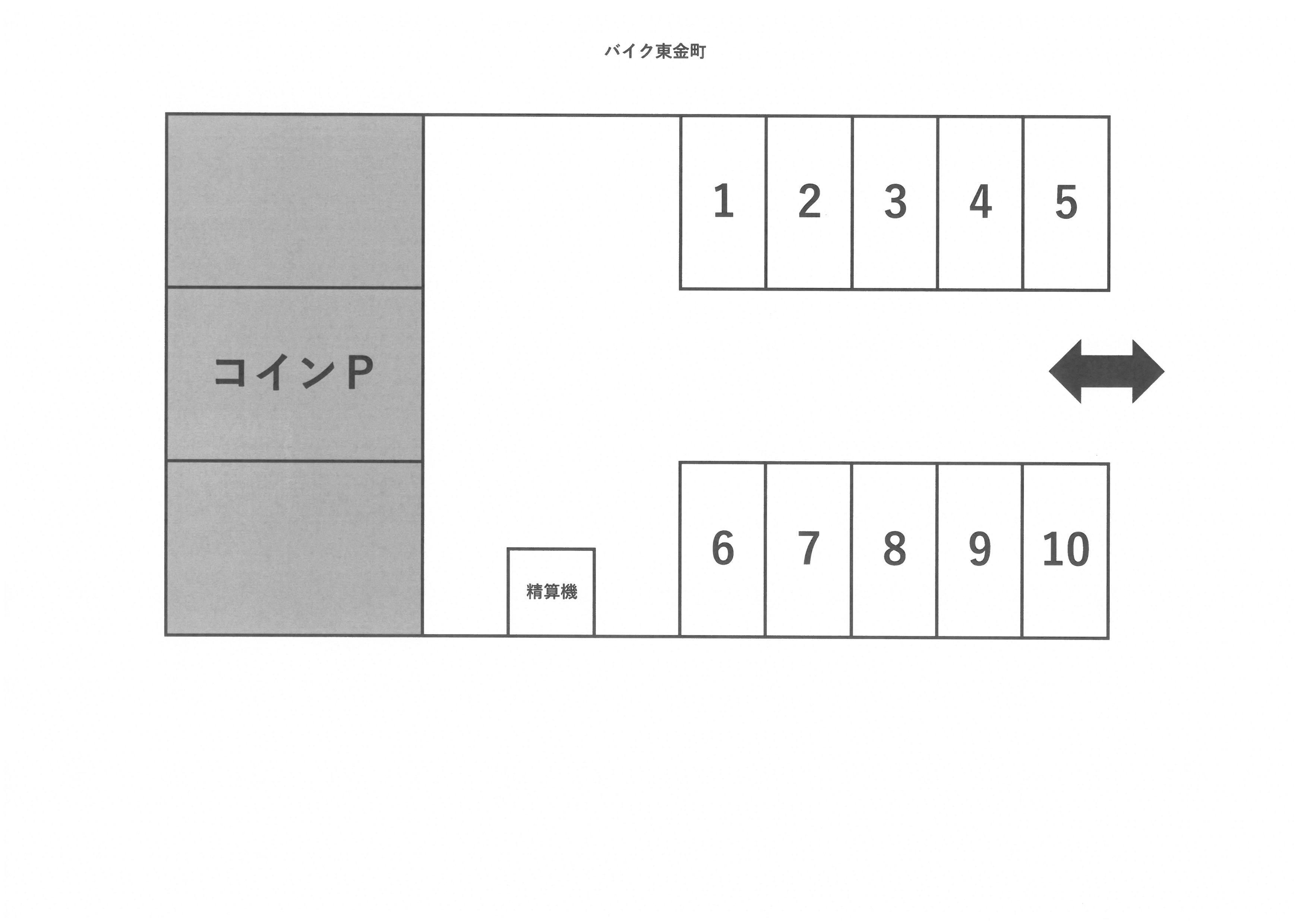 PARKMAX　バイク東金町の駐車配置図