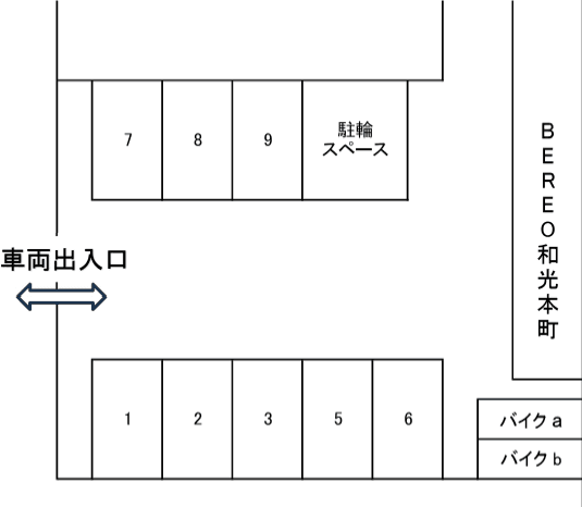 ＢＥＲＥＯ和光本町敷地内駐車場の駐車配置図