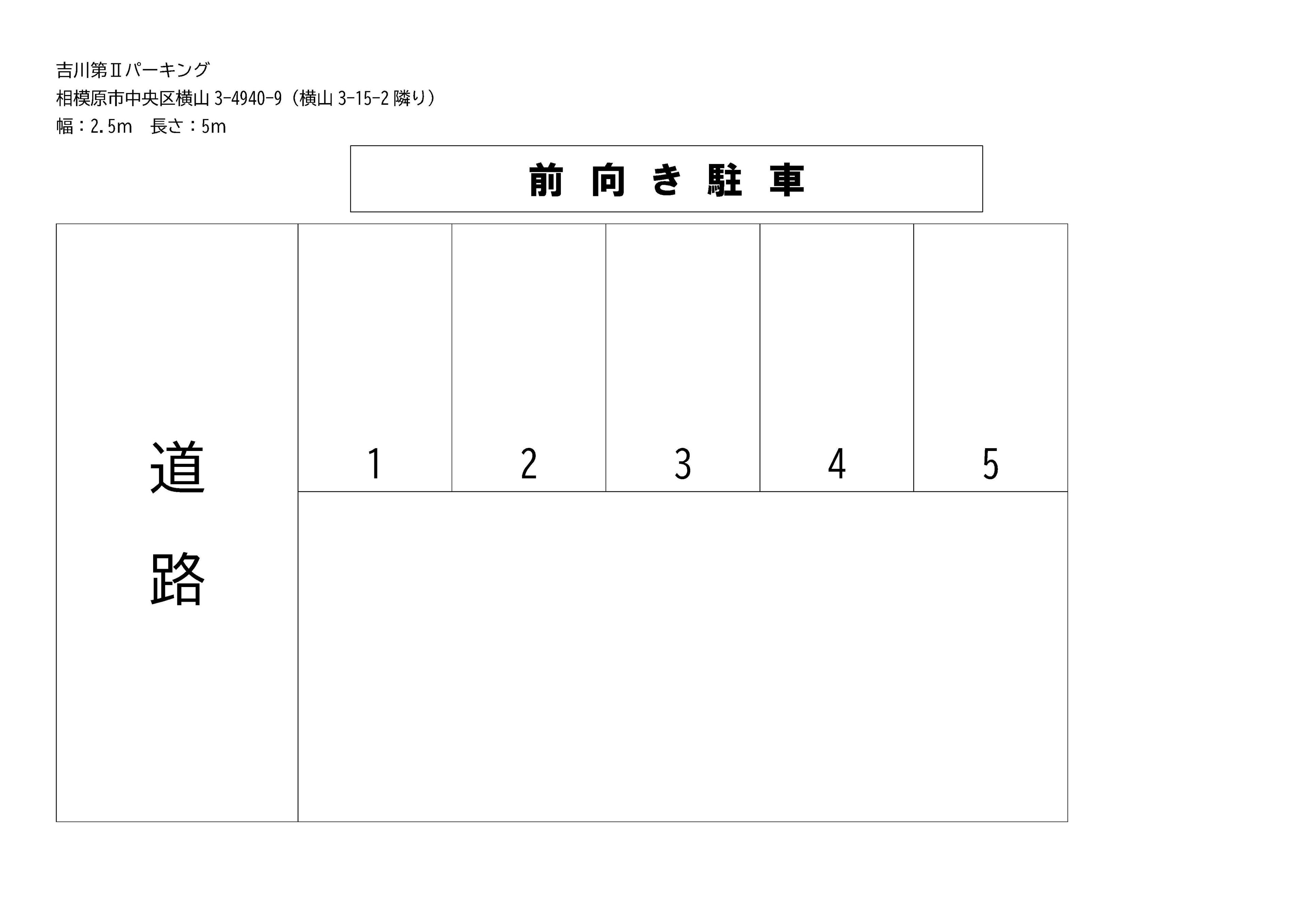 吉川第Ⅱﾊﾟｰｷﾝｸﾞの駐車配置図