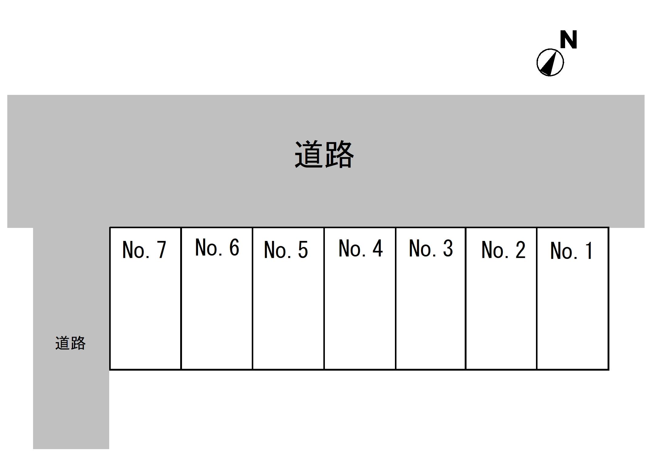 林大船駐車場の駐車配置図