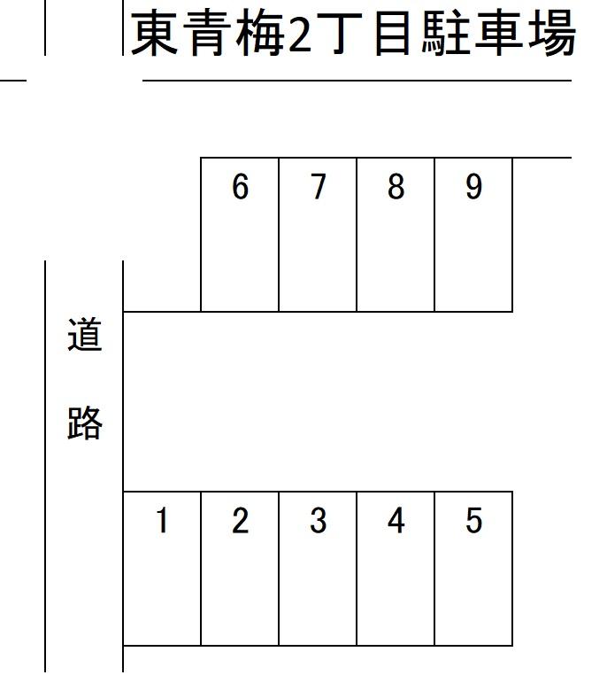 東青梅2丁目駐車場の駐車配置図