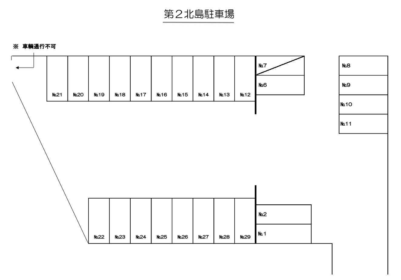 第２北島駐車場の駐車配置図