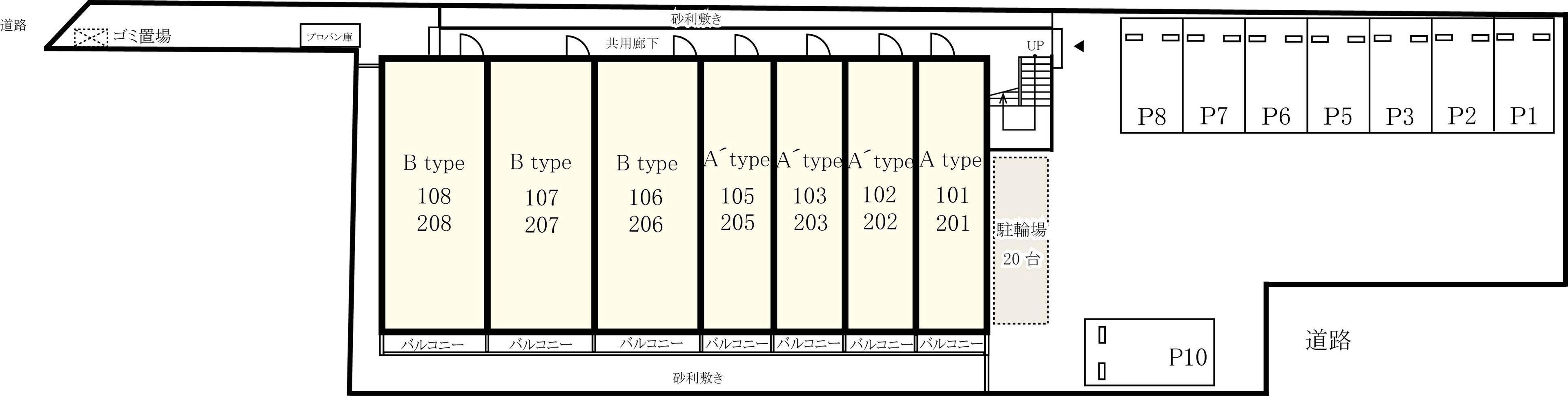 リブリ・トワ駐車場の駐車配置図