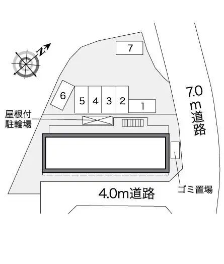 ゆう 藤ノ木(38839)　敷地外駐車場の駐車配置図