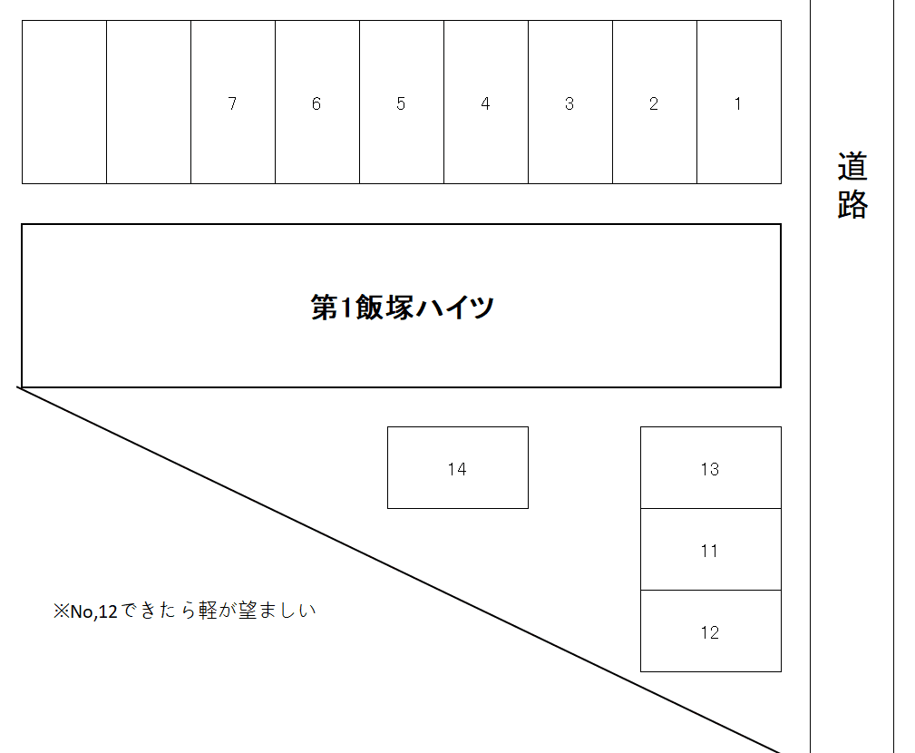 第１飯塚駐車場の駐車配置図