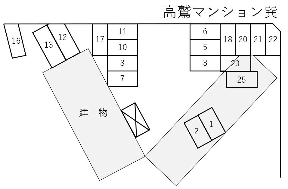 高鷲マンション巽の駐車配置図