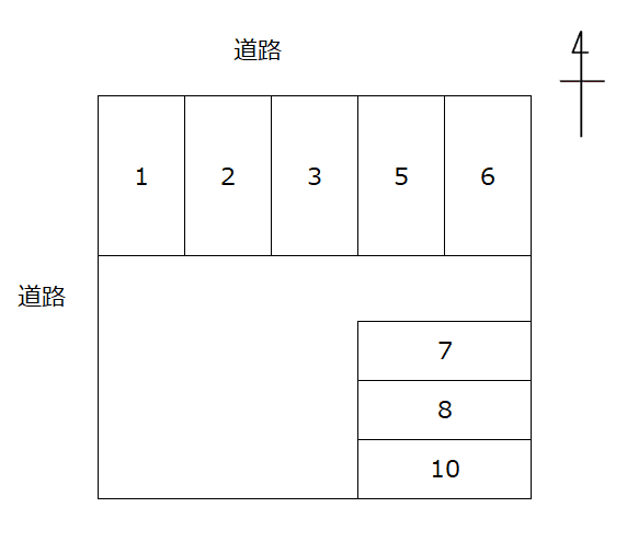 雀の宮3丁目月極駐車場の駐車配置図