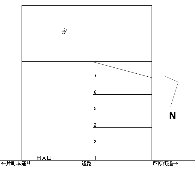 福井湯駐車場の駐車配置図