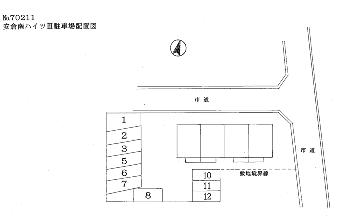 安倉南ハイツⅢの駐車配置図