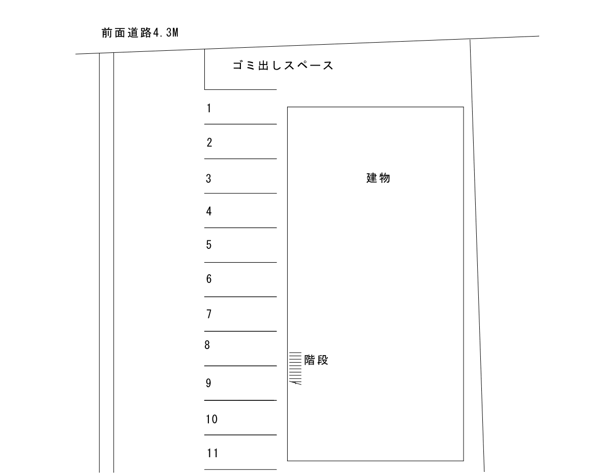 綾瀬市落合南駐車場の駐車配置図