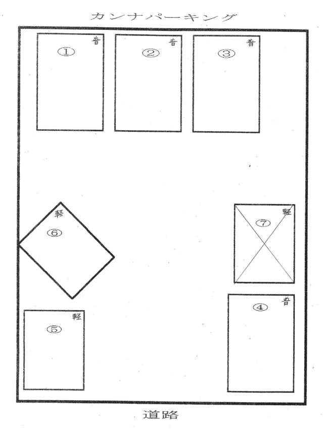 カンナパーキングの駐車配置図
