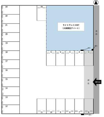 若林町 KW54 駐車場の駐車配置図