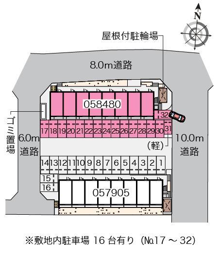 クレイノアルページュⅡ(58480)の駐車配置図