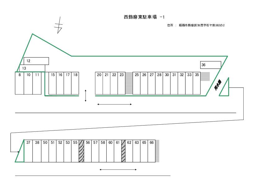 西飾磨東駐車場の駐車配置図