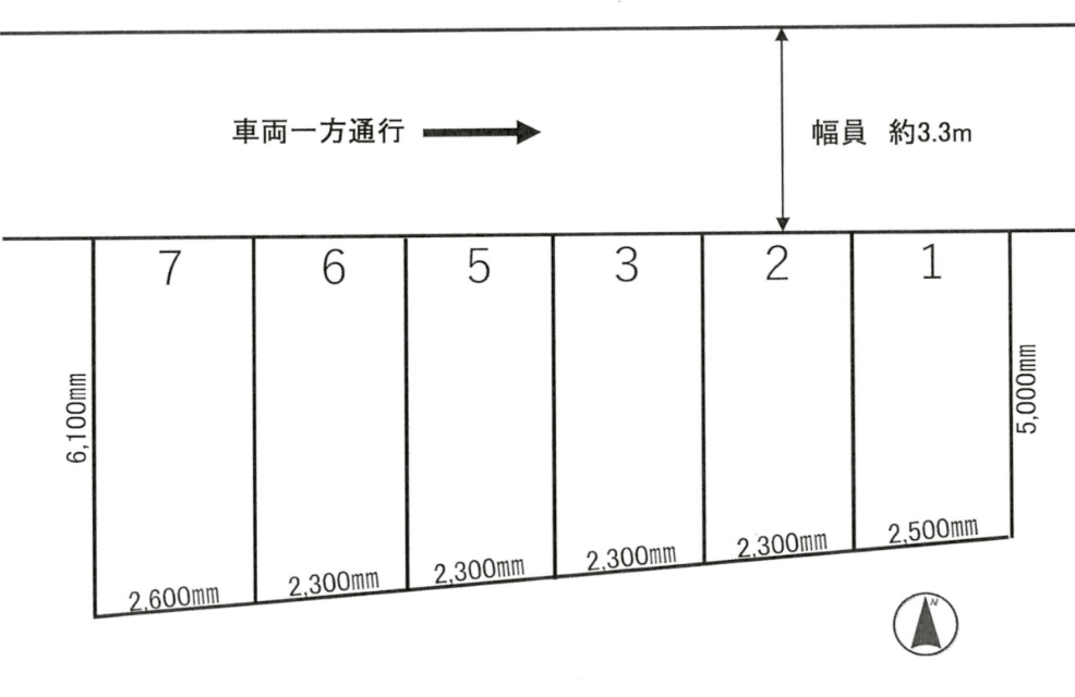 山下町４丁目北名ガレージの駐車配置図