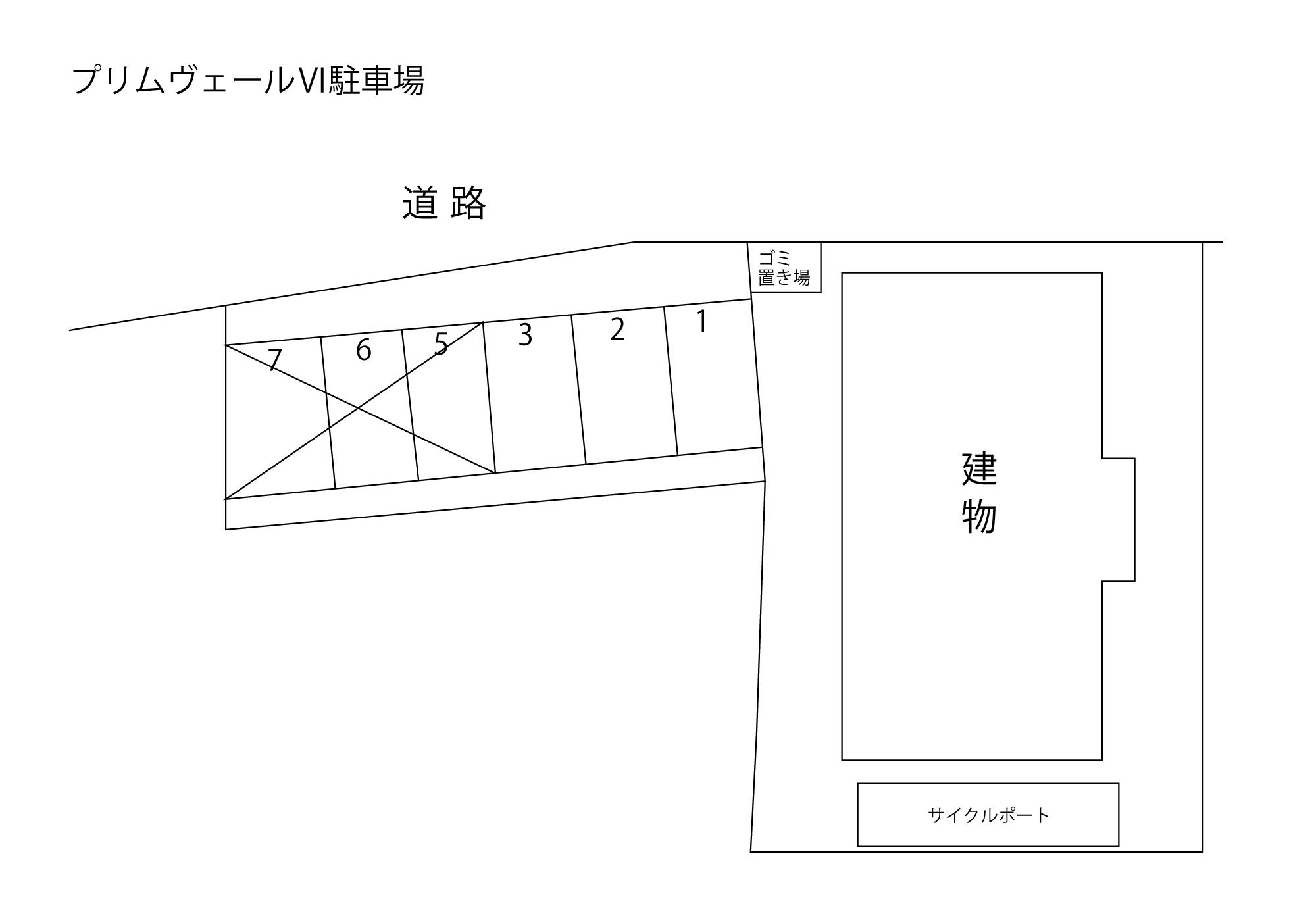 プリムヴェールⅥ駐車場の駐車配置図