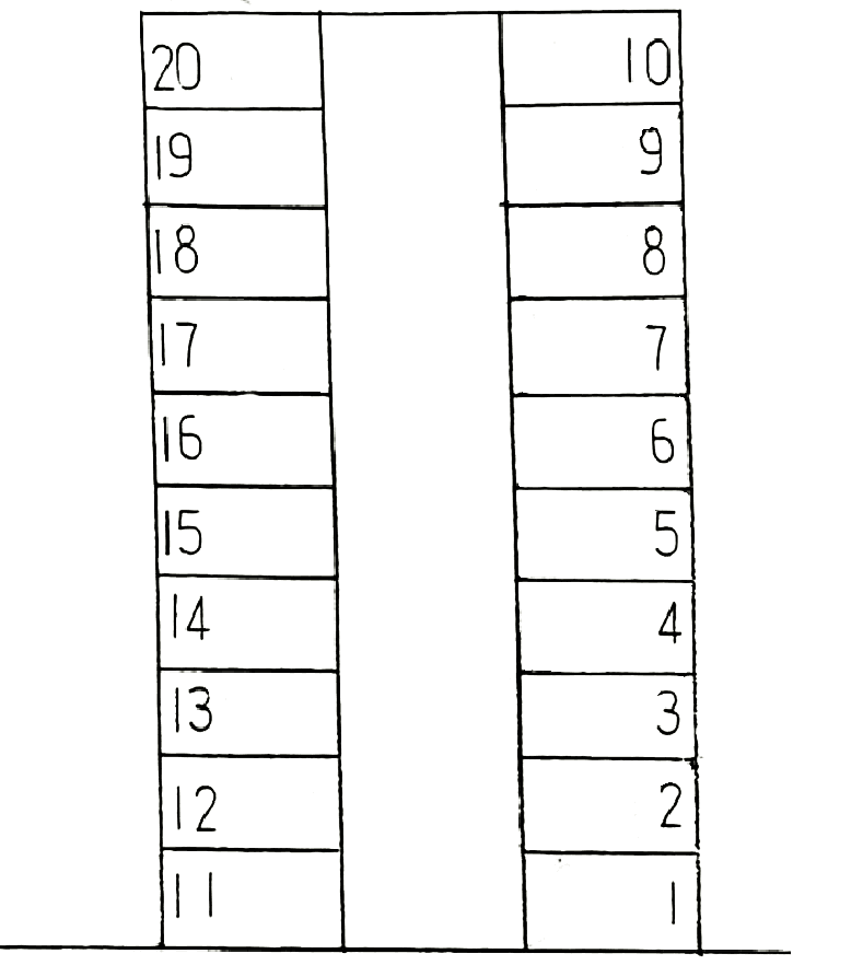 スマイルパーク38号の駐車配置図