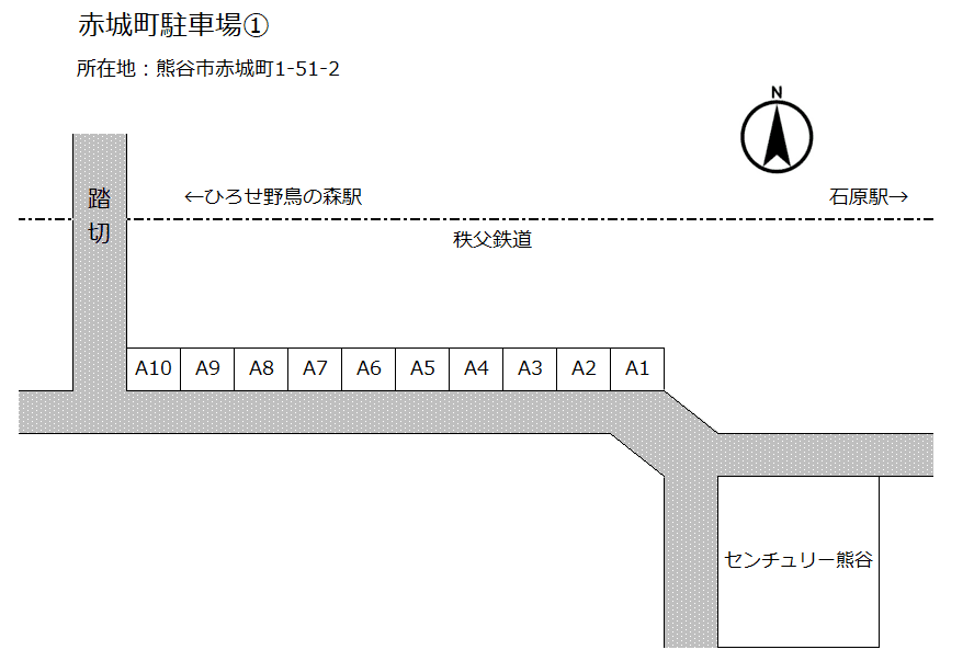 赤城町駐車場①の駐車配置図