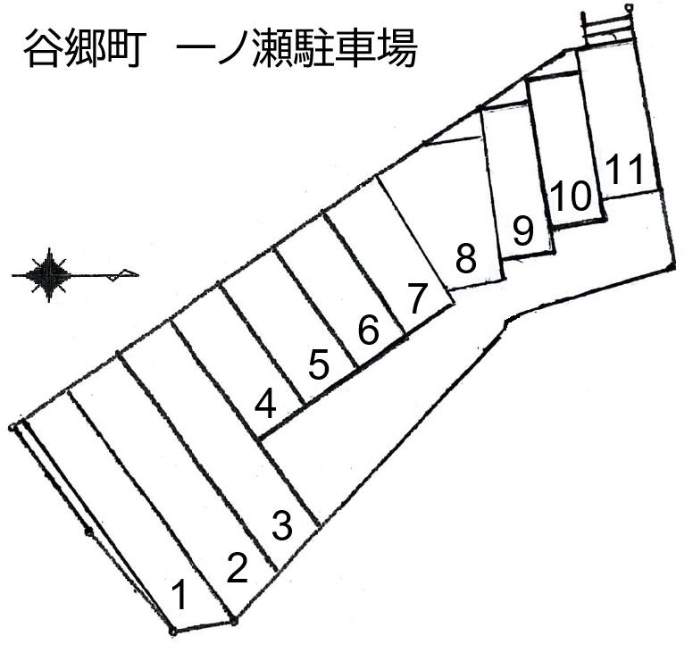 谷郷町　一ノ瀬駐車場の駐車配置図