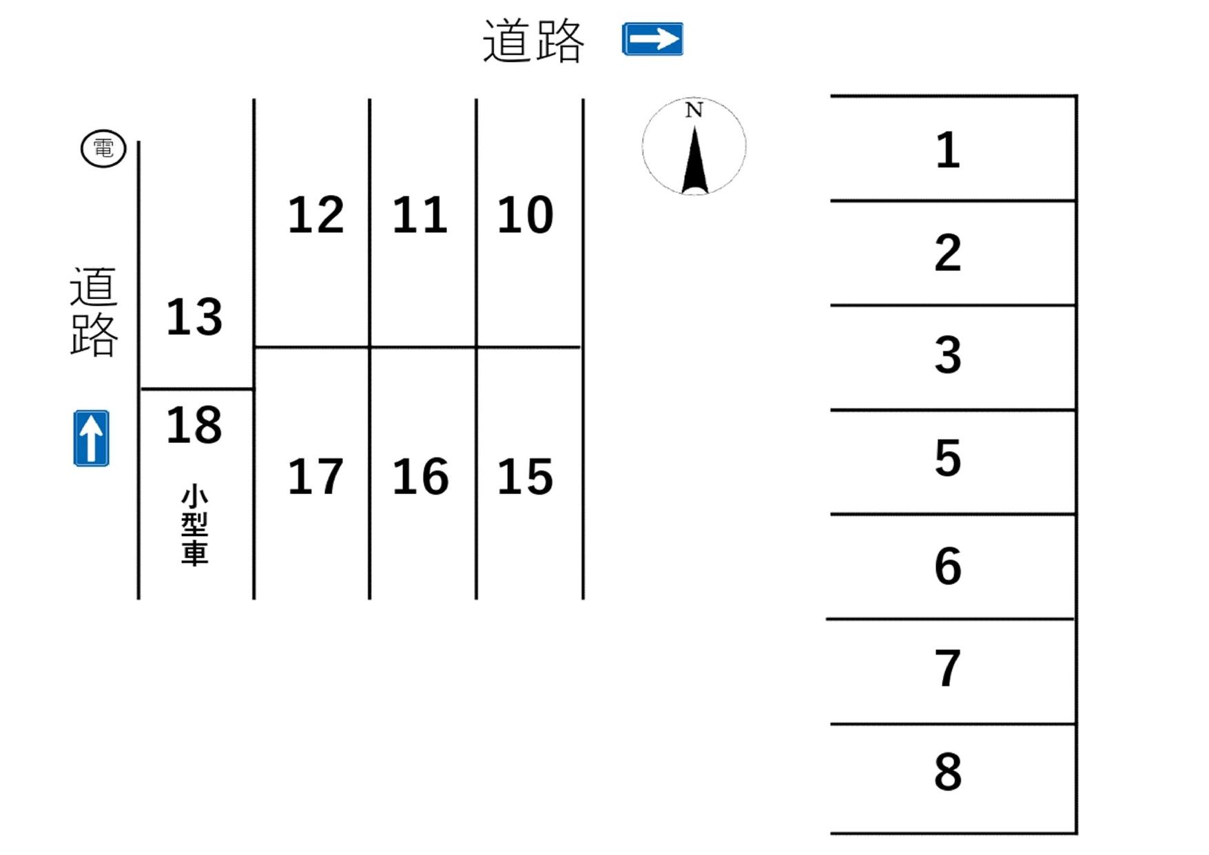 190神野町駐車場の駐車配置図