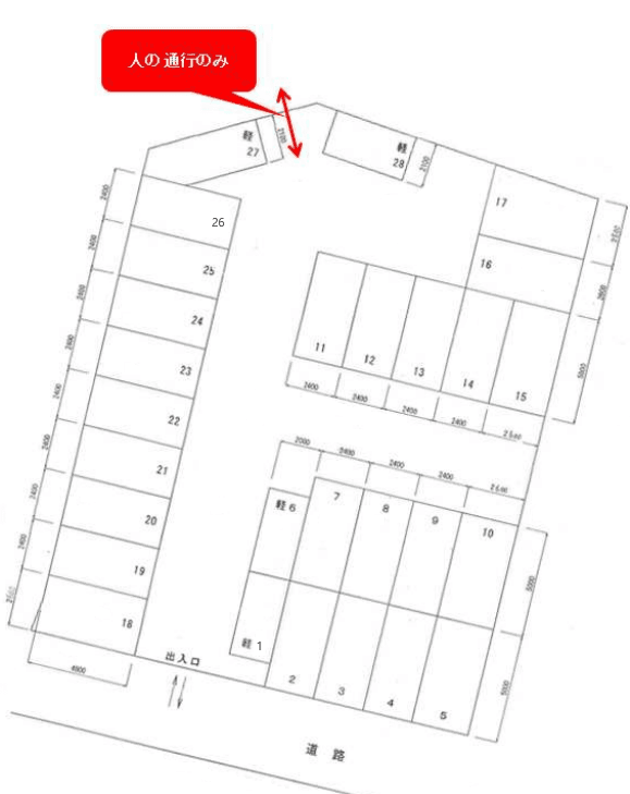枝光月極駐車場の駐車配置図