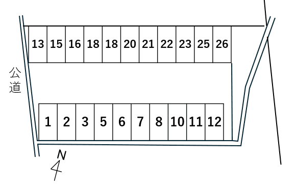 奥矢駐車場の駐車配置図