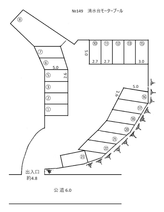 清水台ﾓｰﾀｰﾌﾟｰﾙの駐車配置図