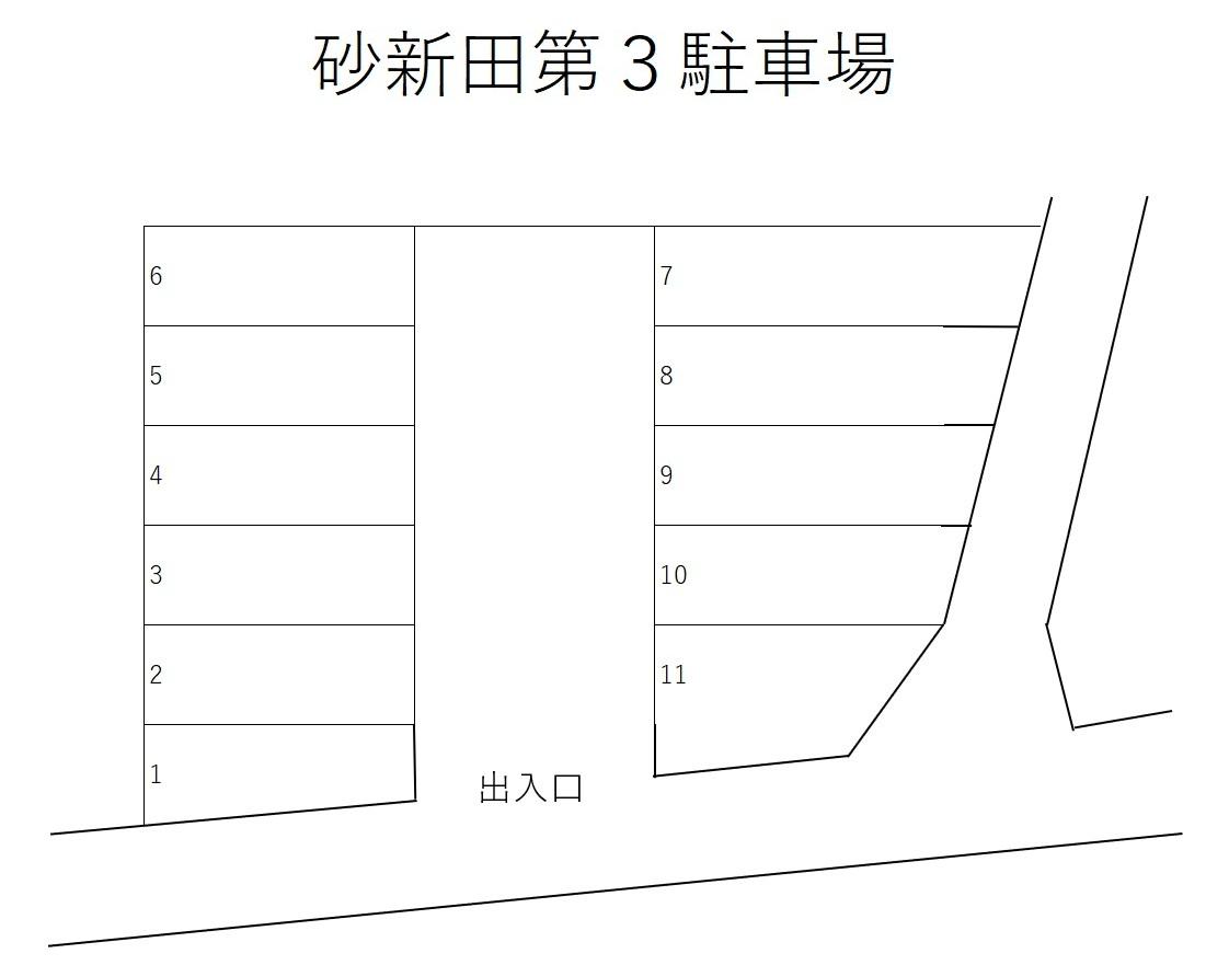 砂新田第３駐車場の駐車配置図