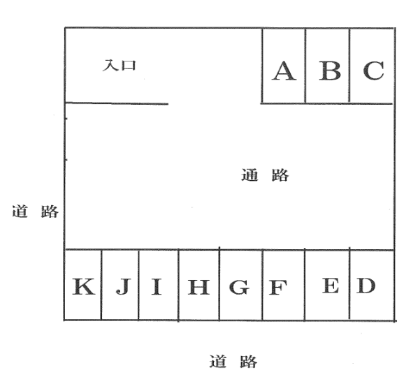 田光町3駐車場の駐車配置図